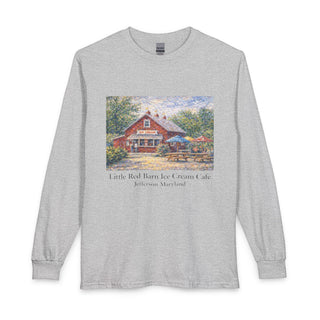 Little Red Barn Ice Cream Co. Long Sleeve Tee — Vintage Farmhouse Graphic Shirt