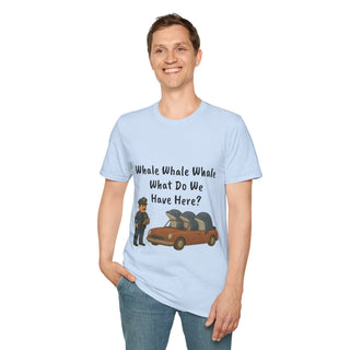Whale-Themed Unisex T-Shirt, Funny Whale Design, Gift for Ocean Lovers, Beach Vacation Tee, Cute Animal Humor Shirt